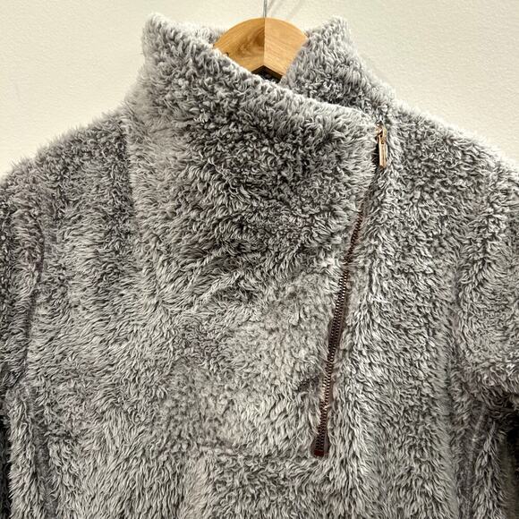 BALANCE COLLECTION White Ash Sherpa London Quarter-Zip Pullover Sz S - Picture 5 of 8